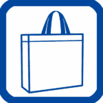 Icon of a custom non-woven bag with logo made from laminated PP material