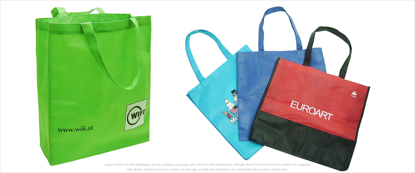 Non-Woven Werbetaschen und PP-Vliestaschen mit individuellem Logo in verschiedenen Größen, Farben und Ausführungen.