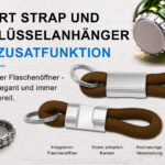 Schlüsselanhänger mit Flaschenöffner aus Seil mit individueller Logo-Veredelung